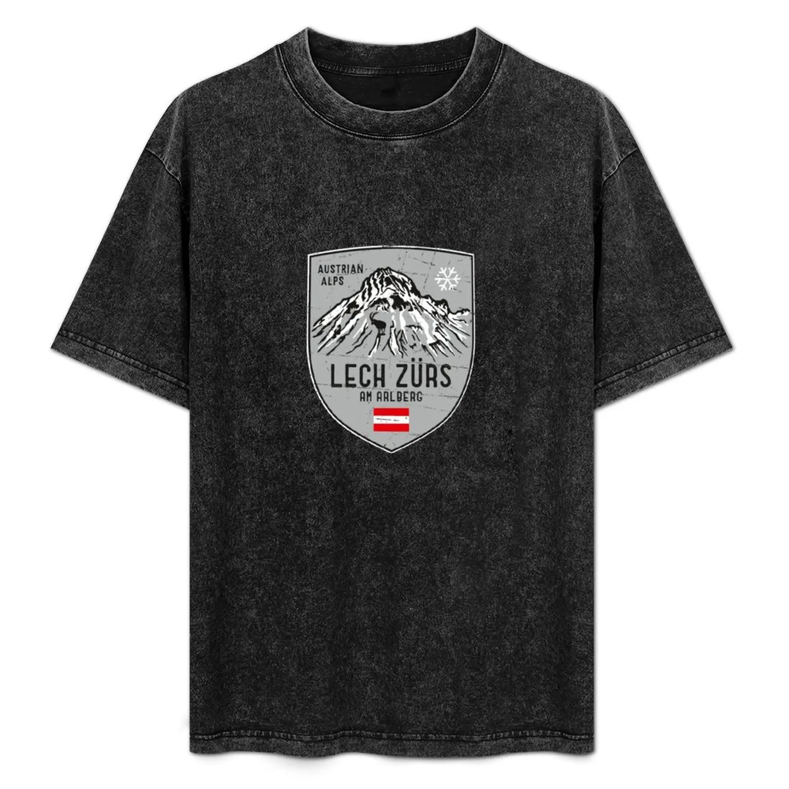 

Lech Zurs Mountain Austria Emblem T-Shirt Simple Casual Short Sleeve Cotton T-Shirt