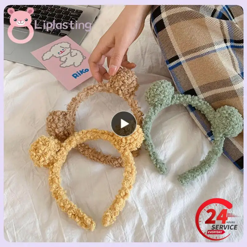 New Cute Plush Bear Rabbit Ears Headband Autumn Winter Head Hoop Cartoon Kid Hairband Headdress Hair Accessories