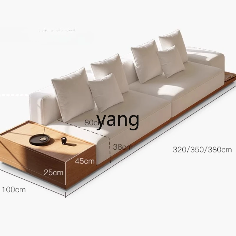 

YHM All Solid Wood Straight Row Large Villa Living Room Style Small Apartment Minimalist Sofa