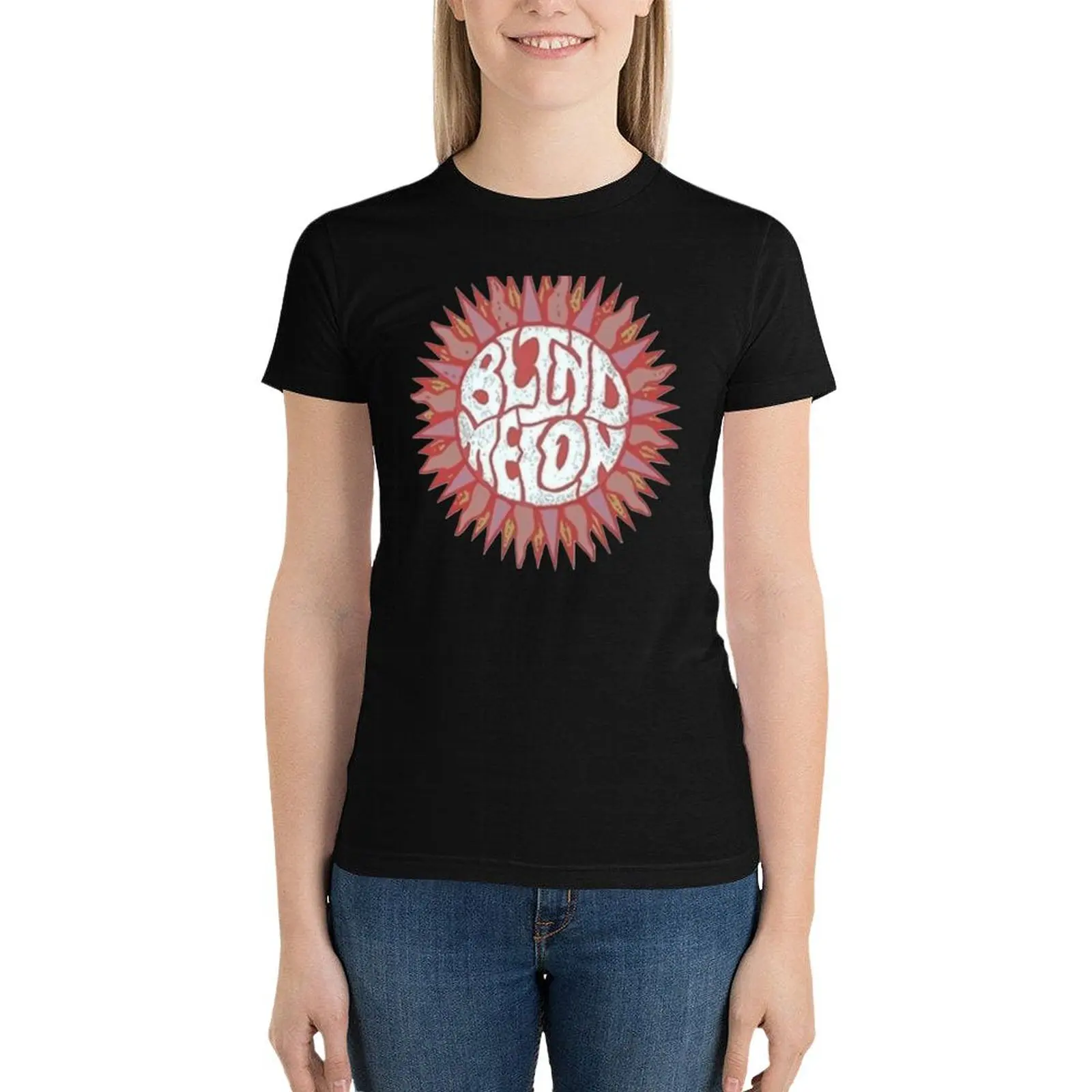 

BLIND MELON & quot; SUN & quot; LOGO T-Shirt Short sleeve tee lady clothes oversized graphics cotton t shirts Women