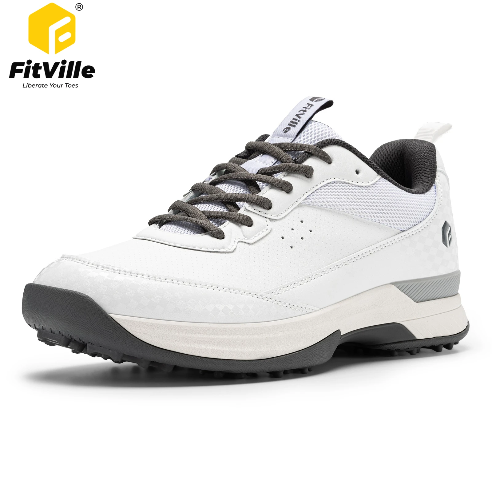 FitVille Men's Golf Shoes Extra Wide Professional Golfing Sneakers Waterproof Casual Golfer Trainer Shoes for Men Non-slip