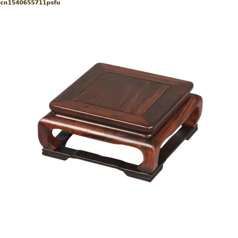 Natural Solid Wood Coffee Tea Sets Miniature Pedestal Standing Flower Base Bonsai Plant Shelf Figurines Flower Pot Sorting Table