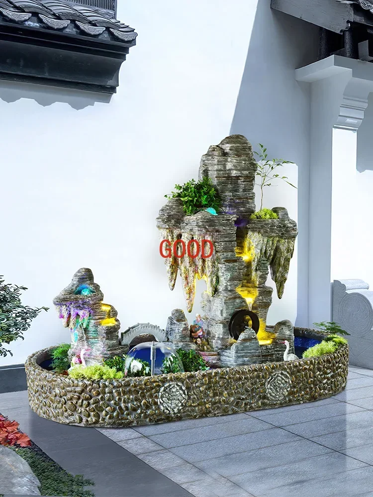 Mountain and Fountain Decoration Garden Courtyard Villa Hotel Courtyard Fish Pond Stalactite Landscape Customization