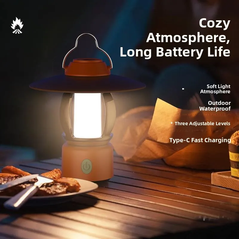 

Portable Outdoor Camping Lamp Outdoor Lighting Atmosphere Lamp with Stand Wild Camp Lamp Multifunctional LED Rechargeable Lamp