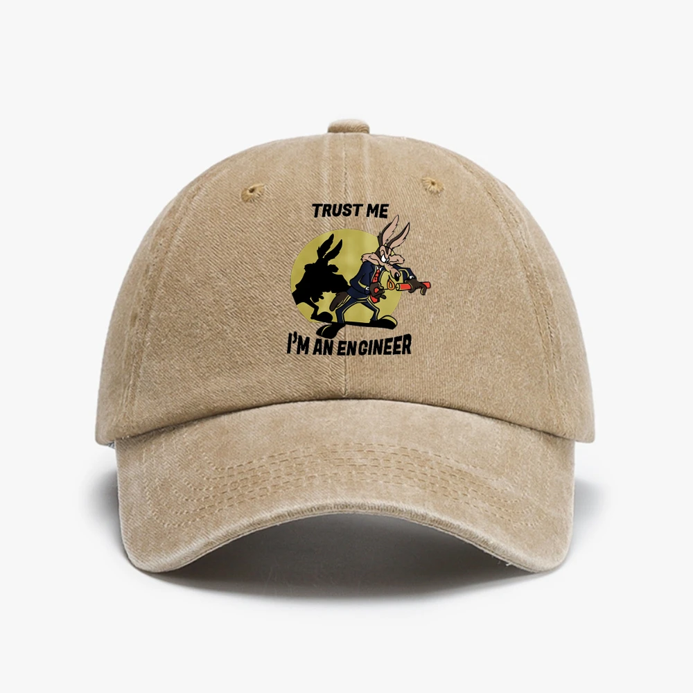 

Trust Me I Am an Engineer Printed hat Classic Funny Breathable Distressed Washed Baseball Cap