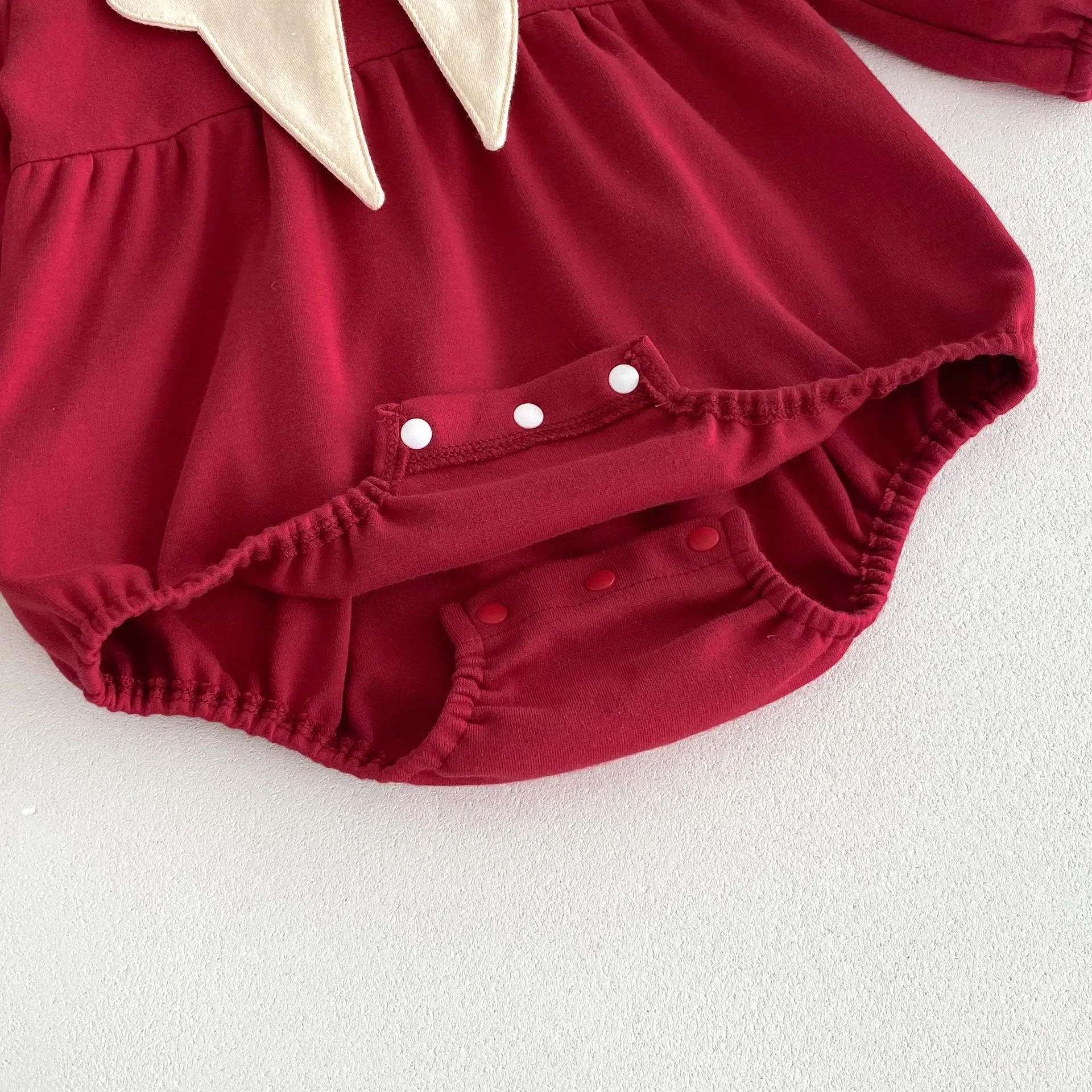 Baby Clothes Autumn New Princess Baby Girl's Jumpsuit 100 Day's Party Clothes Red One Piece Clothes 0 1 2 3 Years Old