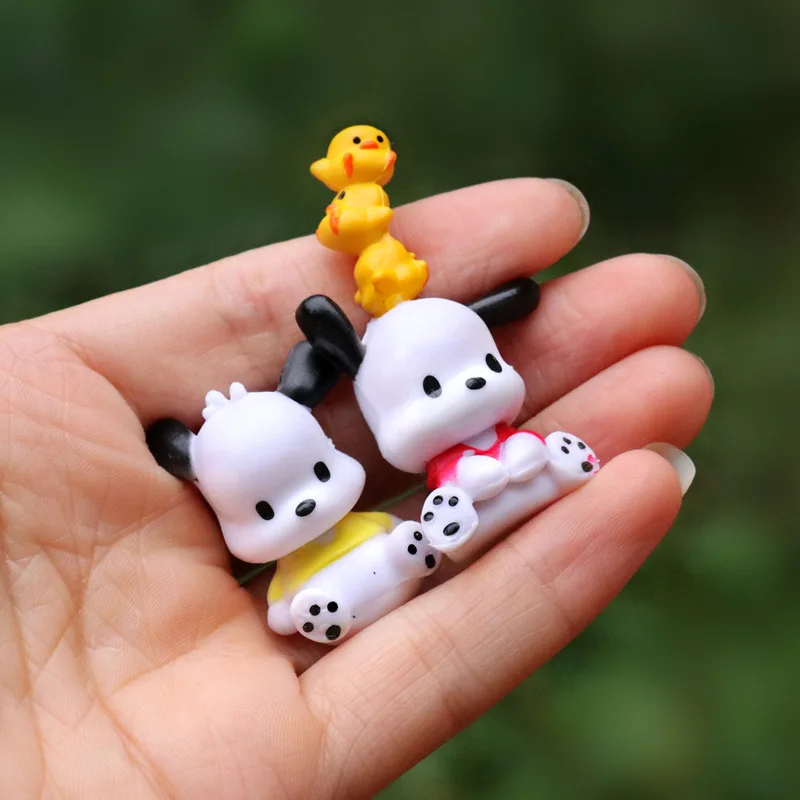 MINISO Toys Kawaii Pochacco Hello Kitty Melody Kuromi Dolls Action Anime Figures PVC Model Kids Toys for Children Birthday Gifts