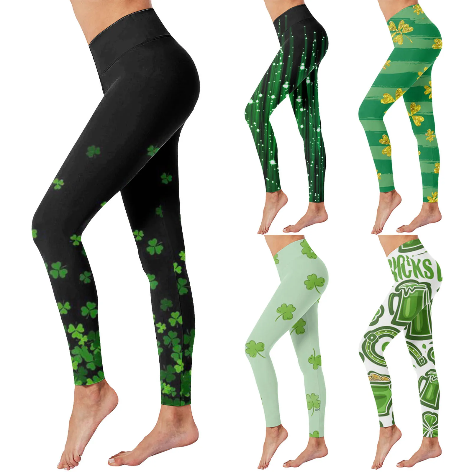 St. Patrick's Day St. Patricks Day Print High Waist Yoga Pants For Women's Leggings Graphic Green Carnival Festival