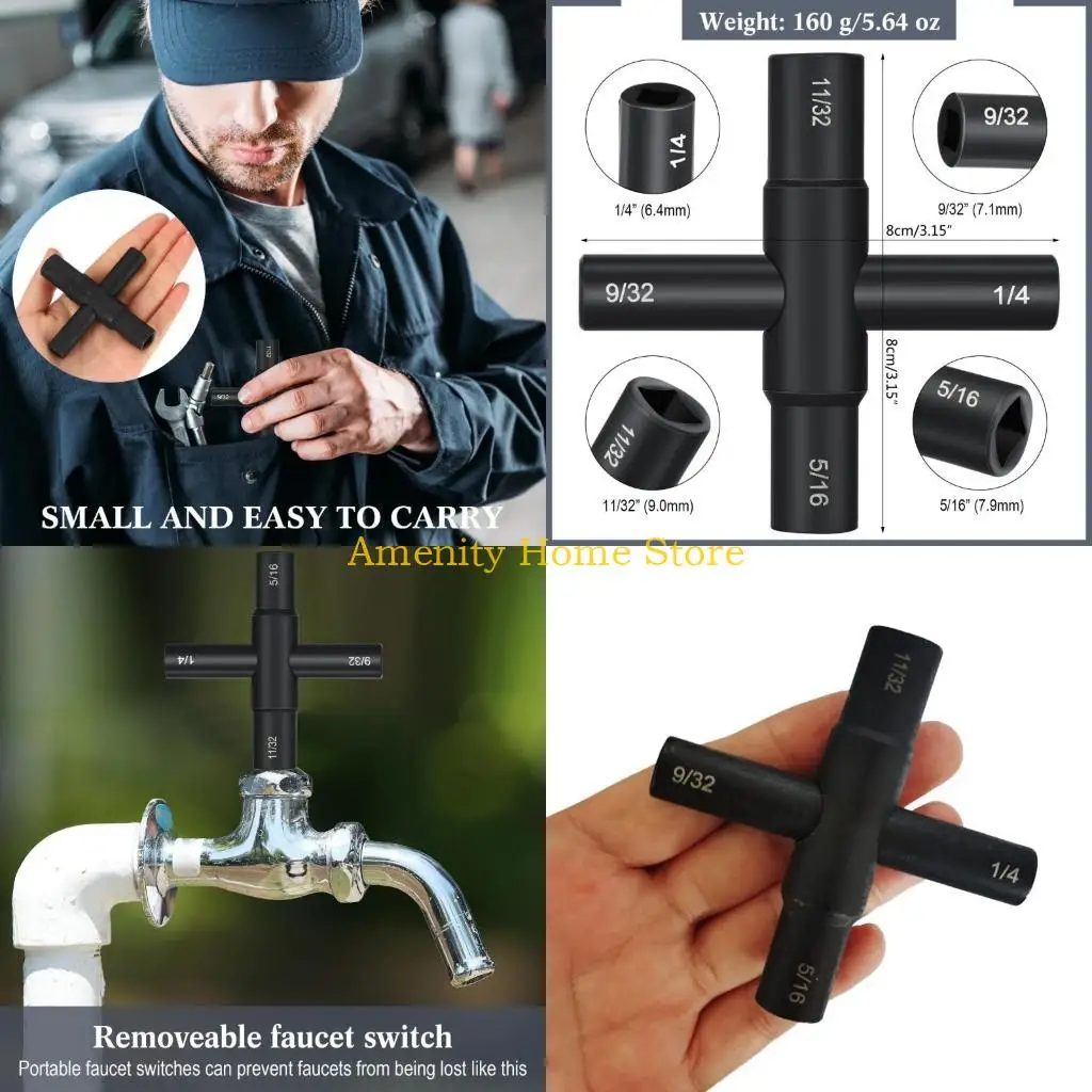 

F26C 2x 4-ходовой ключ для крана, сверхмощный водяной ключ, стальной водяной ключ для клапанов, крана