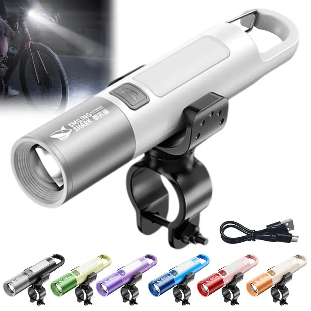 3-in-1 800 Lumen Bicycle Flashlight With Stand Usb Led Rechargeable Light Waterproof Cycling Super Zoom Bright K7r2