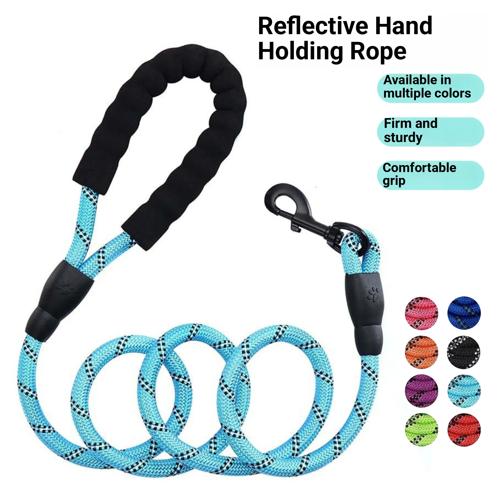 

Pet dog leash, nighttime outdoor illuminated walking leash, explosion-proof and wear-resistant nylon dog leash
