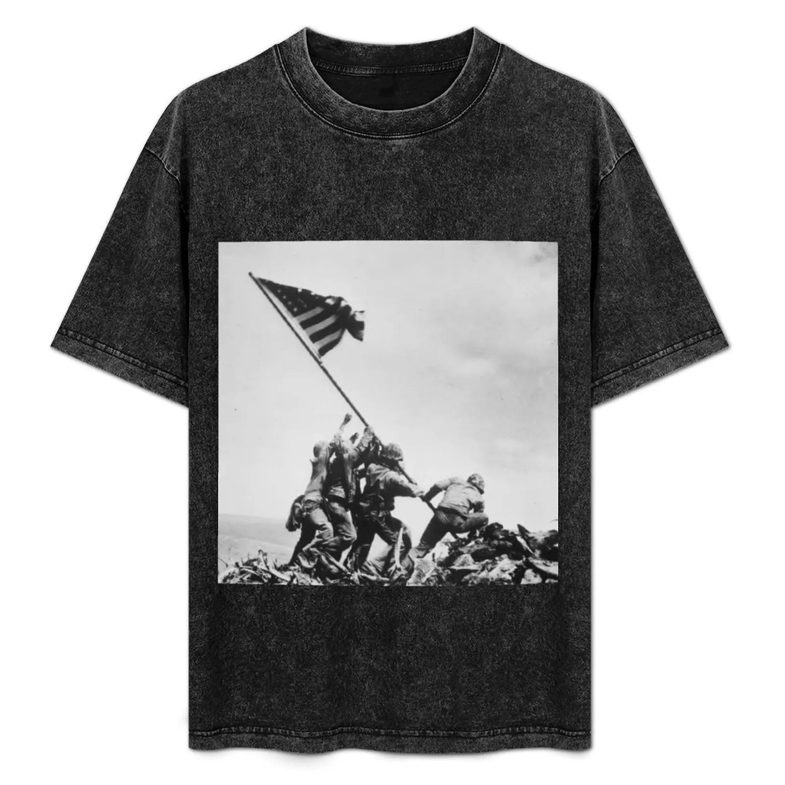 

Iwo Jima Flag Raising WW2 T-Shirt Large Size Short Sleeve T-Shirt