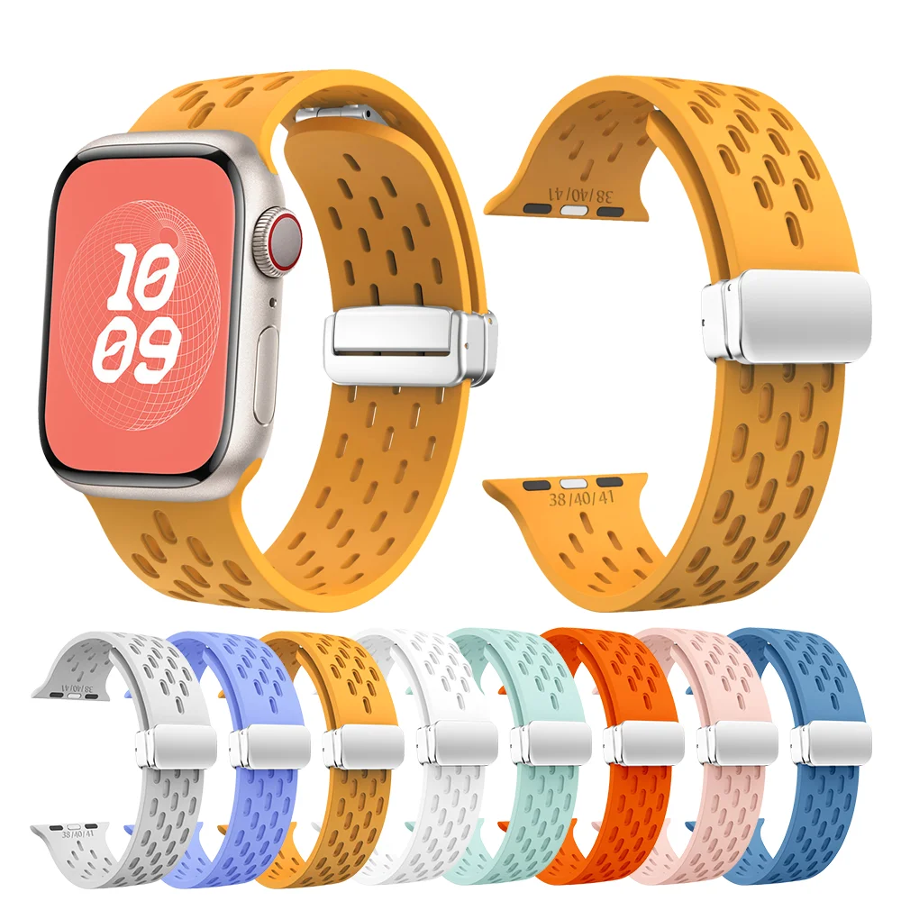 Silicone Strap for Apple Watch Band 49mm 45mm 44mm 42mm Outdoor Girls Man Orange Blue Strap for Apple Watch Utral 9 8 Se 7 6 5 4