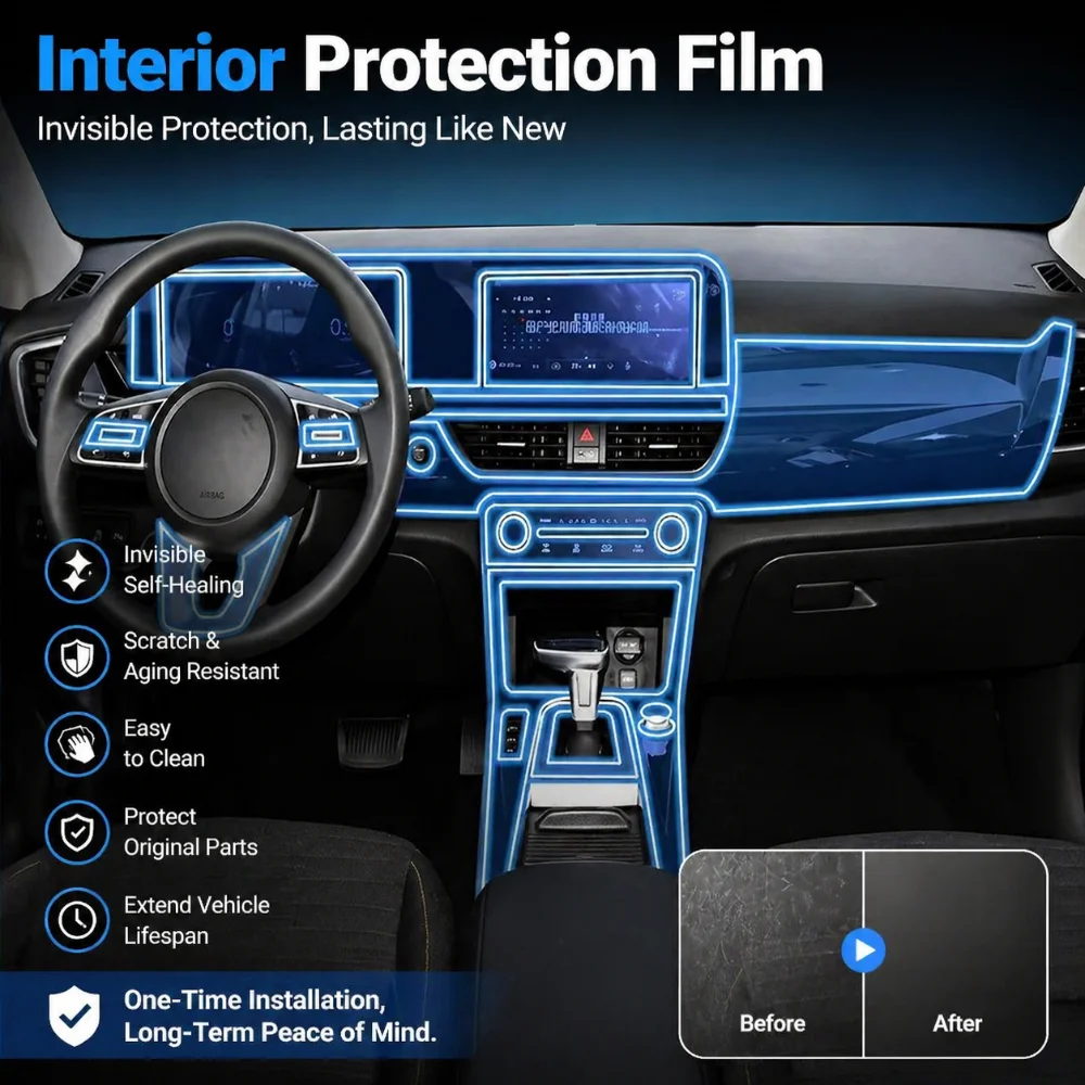 

Car Accessories 2023-2026 Dashboard Multimedia Navigation Transparent Anti-Scratch Protection Film Modification For Kia Seltos