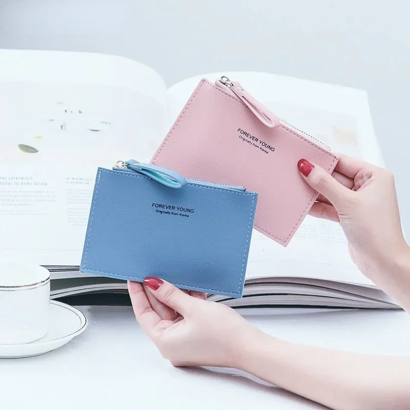 1 Pc Zipper Card Holder Women  Business Card Case Slim Credit Cards Wallet Coin Purse Female Money Bag Small Wallets