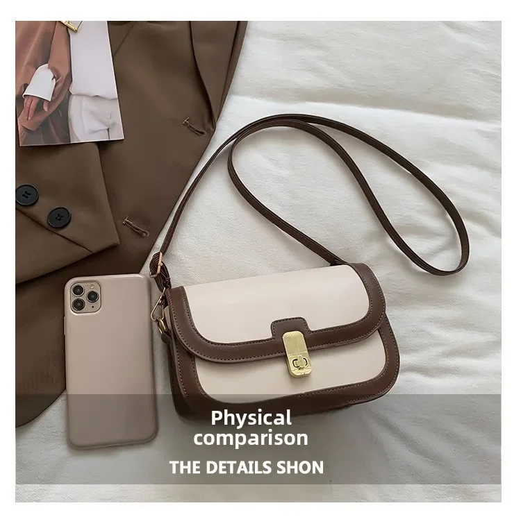 Damen-Umhängetasche, Damen-Mode, Retro-Unterarmtasche, kleine quadratische Tasche, beliebte Herbst-Schultertasche, Umhängetasche – Detail 4
