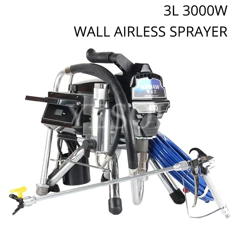 3L Professional 3000W High Pressure Intelligent Wall Airless Sprayer Spray Latex Paint Smart Spraying Machine Painting Tools