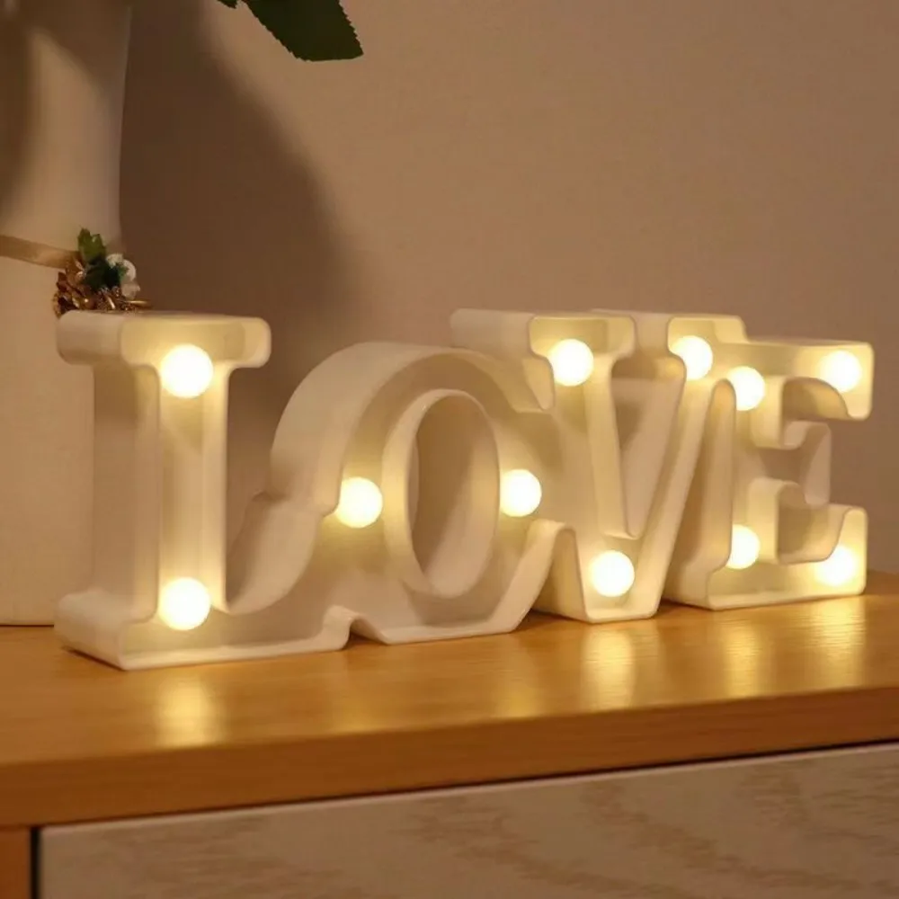 1PC LOVE Shaped Light, LED Letter Light, Battery Powered, Indoor Wedding, Party, Valentine's Day Night Light Decoration