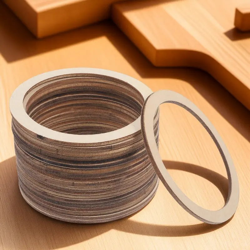20 Piezas de Círculos de Madera Pulidos y Lisos, Anillos de Madera con Grano Natural para Manualidades, Pintura, Macramé, Aros para Cortinas