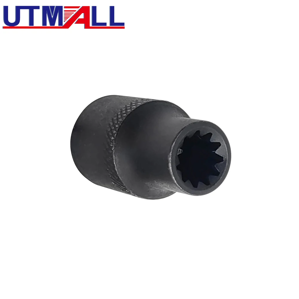 11pt Truck Brake Caliper Socket Special Removal Sleeve Truck Brake Caliper Tool 3/8'' Brake Pad Screw Remover for Knorr D7YA