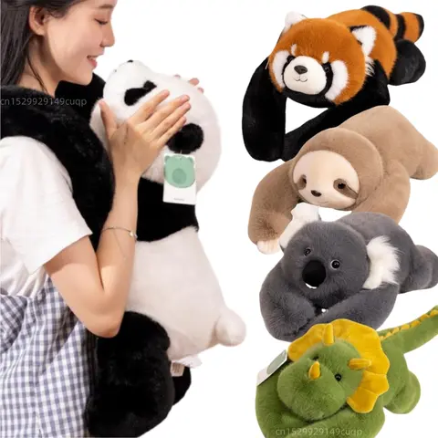 30-65cmKawaii High Quality Forest Animal Plush Doll Pillow Soft Long-arm Raccoon Dinosaur Sloth Panda Koala Plush Toy Home Decor
