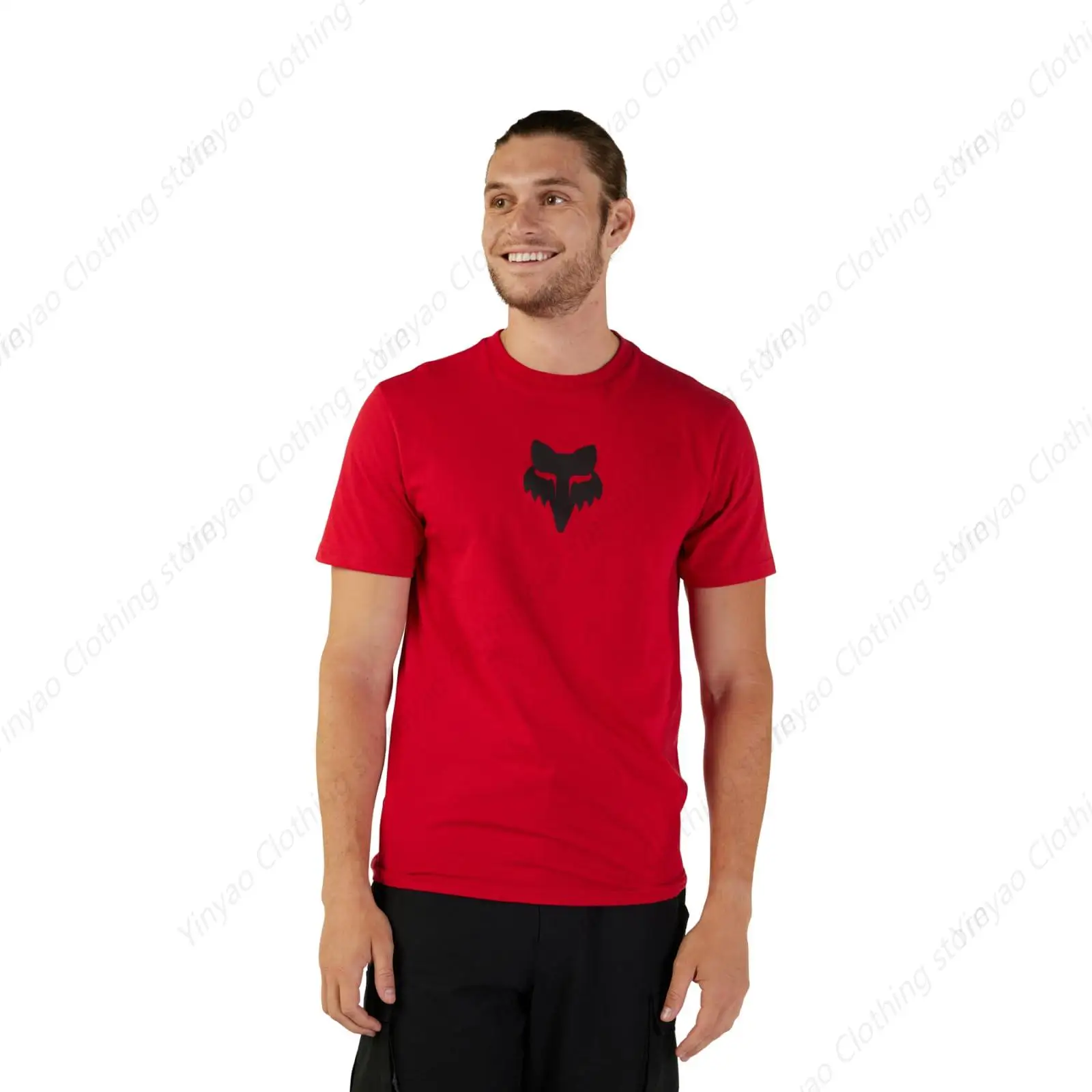 

Fox Head High end T-shirt Printed Cool Simple Comfortable Summer Black Red Short Sleeve