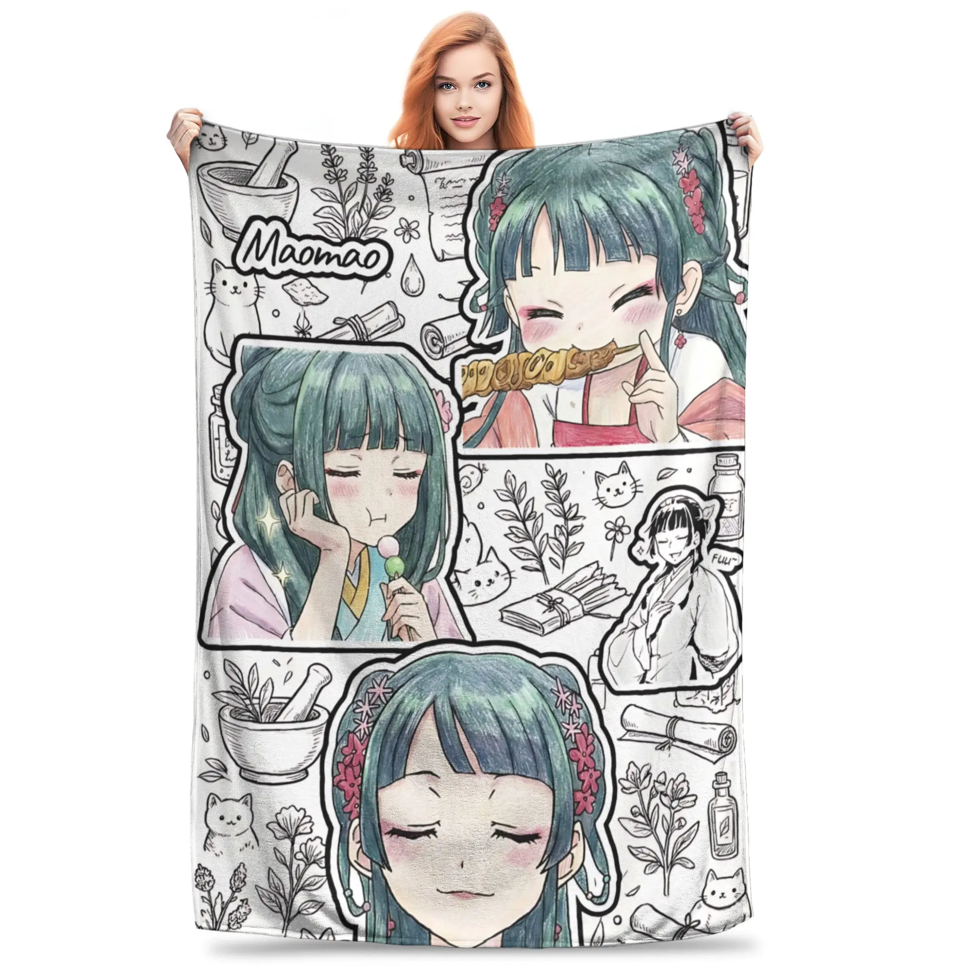 1PC home Cutecore The Apothecary MAOMAO  Blanket Super Cosy Plush Home Living Room Sofa halloween
