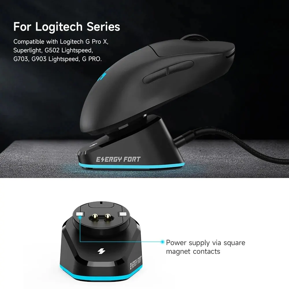 Gaming Mouse Wireless Charger For Logitech G403 G502 X Plus G703 G903 HERO Lightspeed Dock Station G PRO X Superlight Hero GPW2