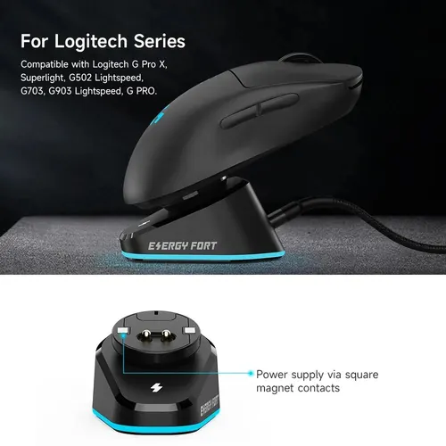 Imagen 2 del producto Cargador inalámbrico para ratón de juegos Logitech G403 G502 X Plus G703 G903 HERO Lightspeed Dock Station G PRO X Superlight Hero GPW2