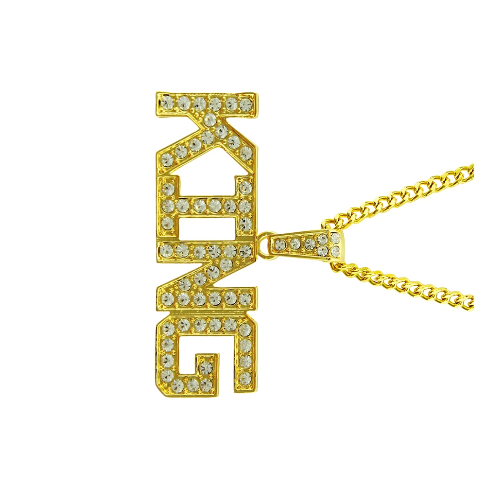 

Letter Men's Necklace Decorative for Hip Hop Fine Workmanship Pendant Fashion Funny King
