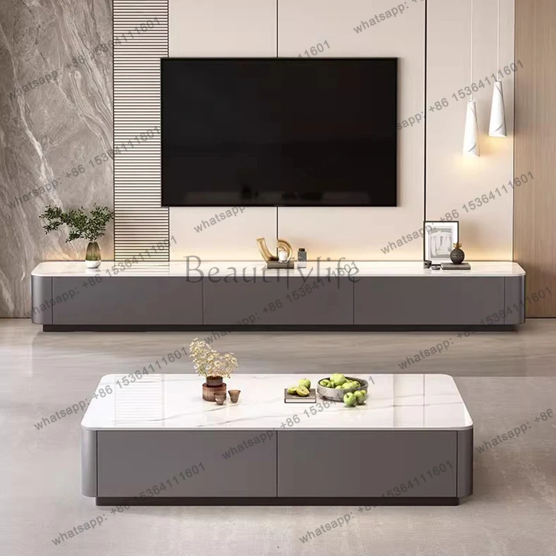 Mueble de TV Nórdico Francés, Estético y Glamuroso, con Cajones, Mueble de TV Elegante, Mueble Suspendido, Mueble de TV para el Hogar
