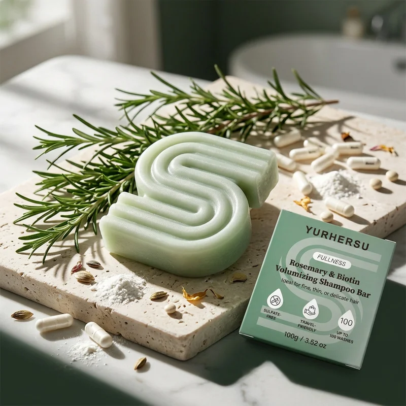 Rosemary and Biotin Shampoo Bar，Dual-Action Hair Strengthening Shampoo Bar，Nourishes hair roots Rebuild hair's strength