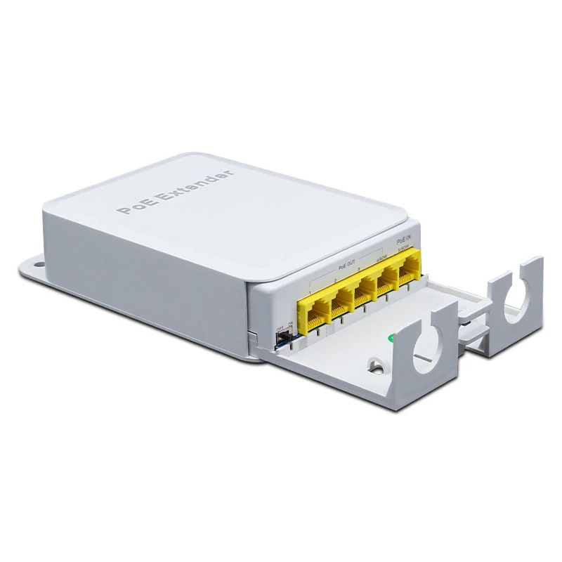 

5 портов для наружного использования PoE + гигабитный удлинитель, повторитель PoE 1 в 4 выхода с 1000 Мбит/с, совместимый с IEEE802.3af/at/bt, водонепроницаемый IP65