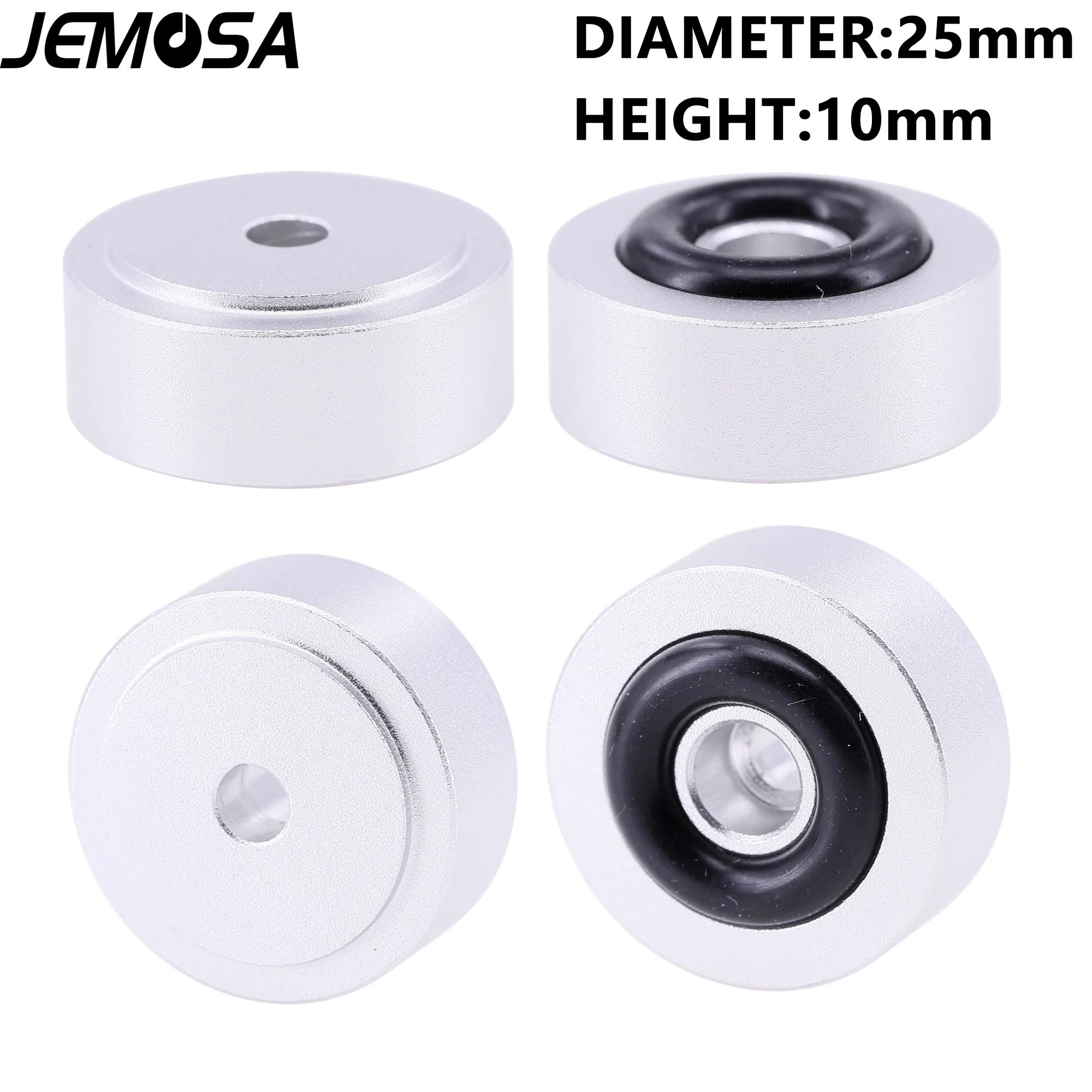 4PCS 25*10mm Aluminum Amplifier Feet Shock Absorber HIFI Amplifier Rubber Feet Turntable Feet Audio Speaker Isolation Feet Pad