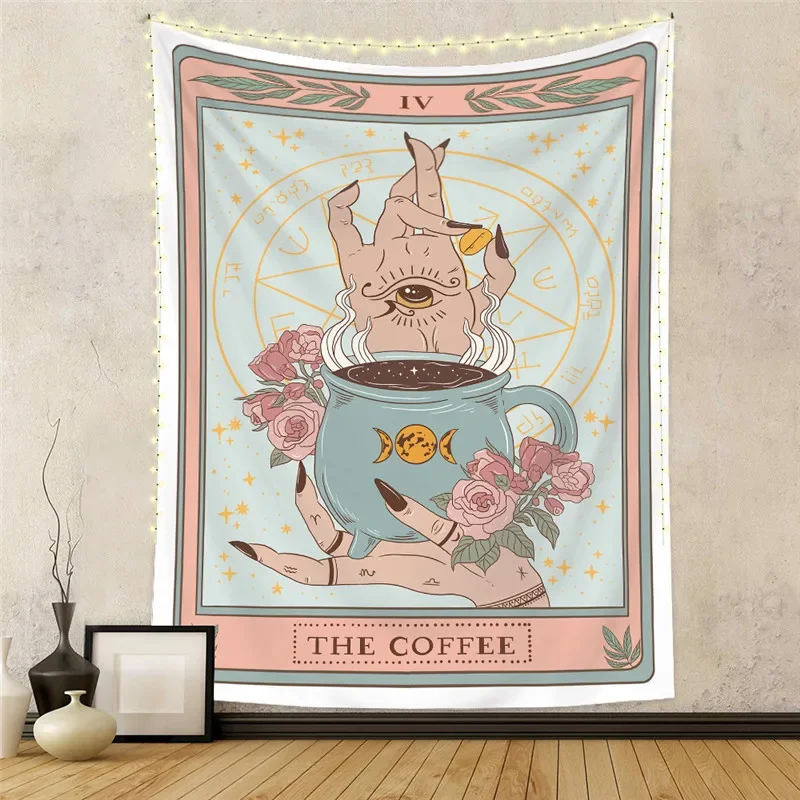 The Sun Moon Tarot Card Tapestry Modern Room Decorative Wall Hanging Cloth Bohemian Wall Tapestry Home Decor Background Cloth