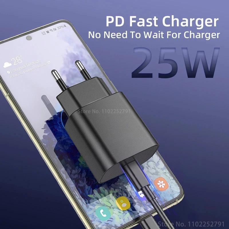 Original PD 25W Super Fast Charger For Samsung Galaxy S21 S22 S23 S24 Ultra A54 A53 A34 USB Type C Data Cable 2M Charger Adapter