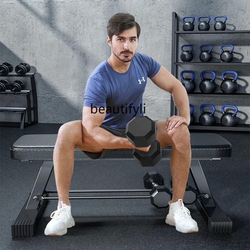 Dumbbell stool Bench press Flat bench Fitness reclining chair Multifunctional fitness training equipment