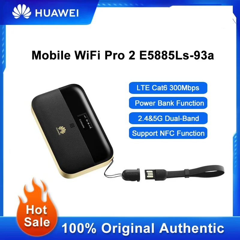 

Huawei Mobile WiFi Pro 2 E5885Ls-93a Wi-Fi Router Portable Mini Pocket Hotspot With RJ45 Port 4G LTE Cat6 300 Mbps Sim Card Slot