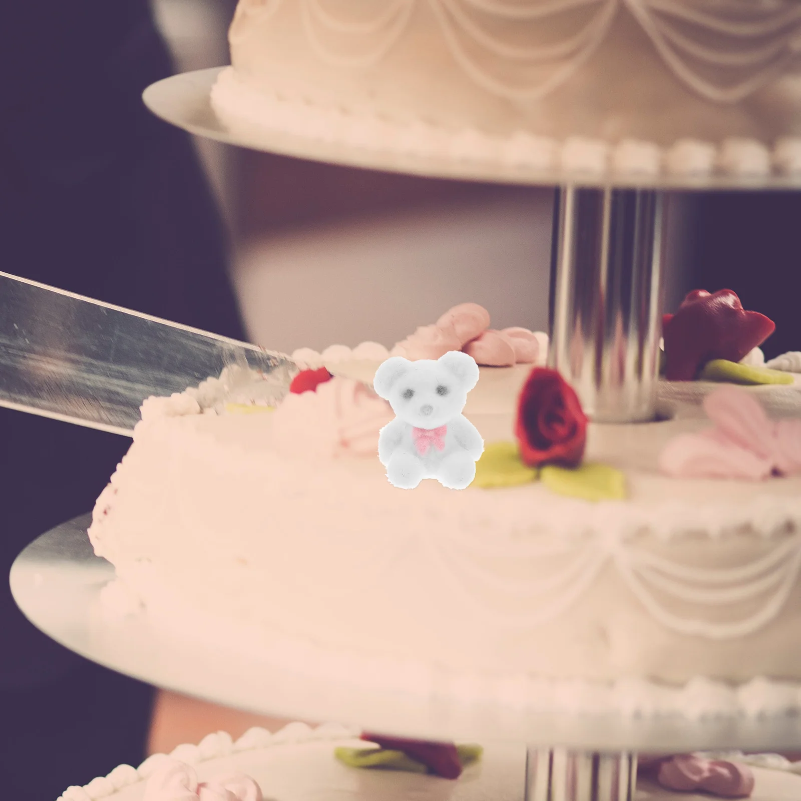 

2pcs 2 Count Wedding Decor Small Bears Pvc Decorations for Table Kleines Kuscheltier