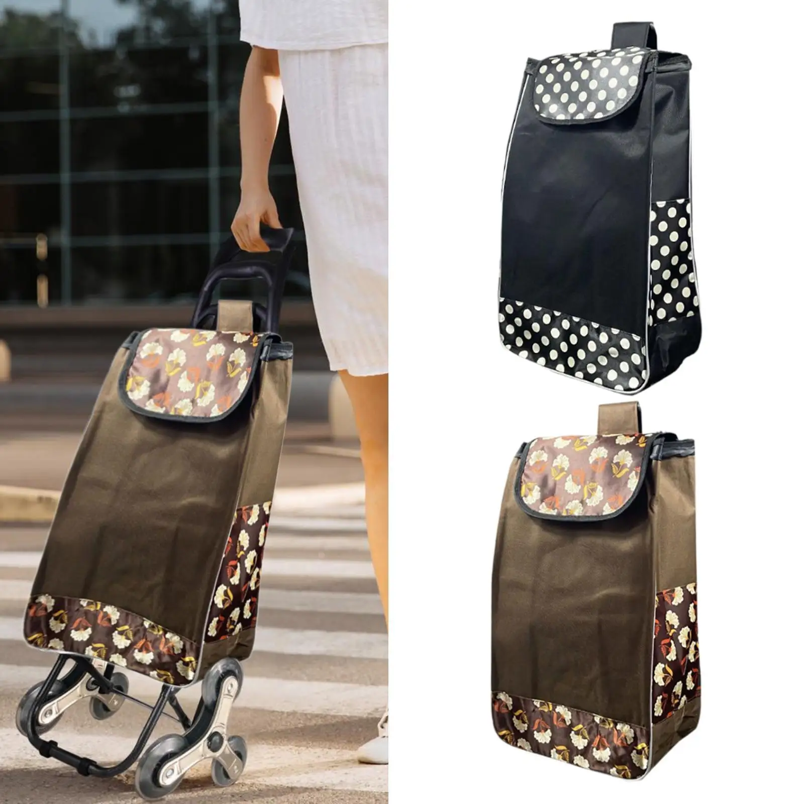 Shopping Cart Bag Grocery Cart Bag for Grocery Shopping Carts Folding Hand Truck Utility Cart Luggage Cart Stair Climbing Cart