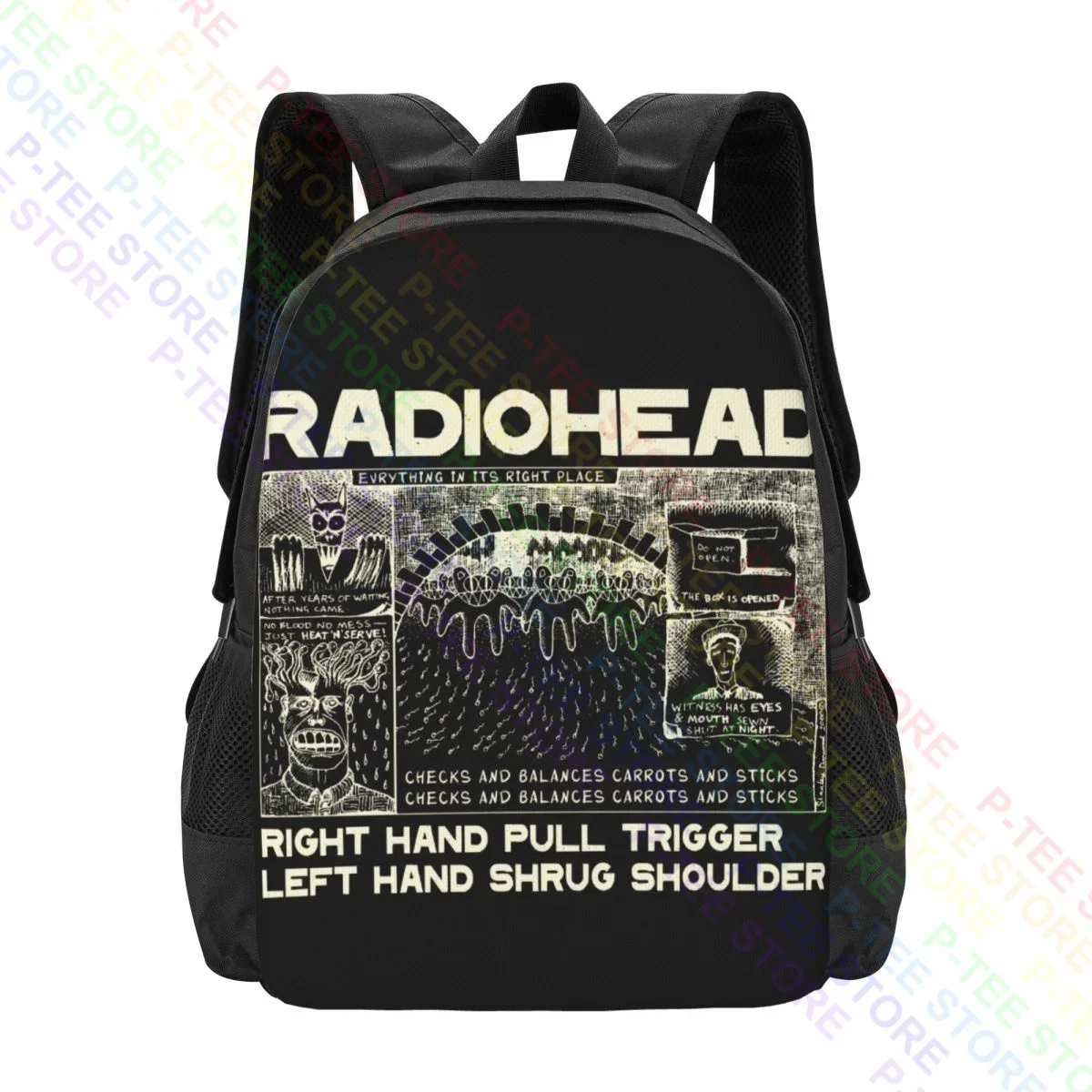 Radiohead Xl Kid A W.A.S.T.E. Graphic Art BandBackpack Large Capacity School Art Print