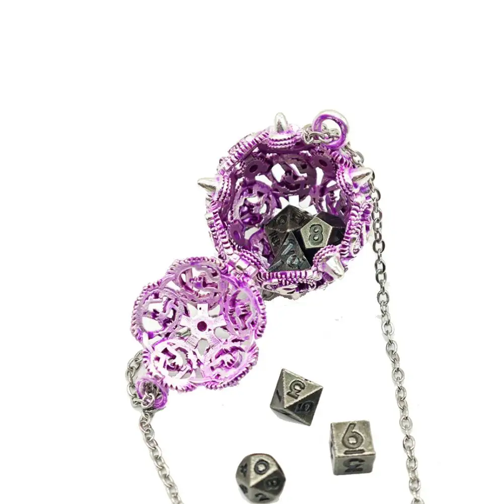 

D20 Dragon Dice Ожерелье Металлические игральные кости D20 Подвеска DND Набор кубиков для ролевых игр Dungeons and Dragons Dice D&D RPG D20