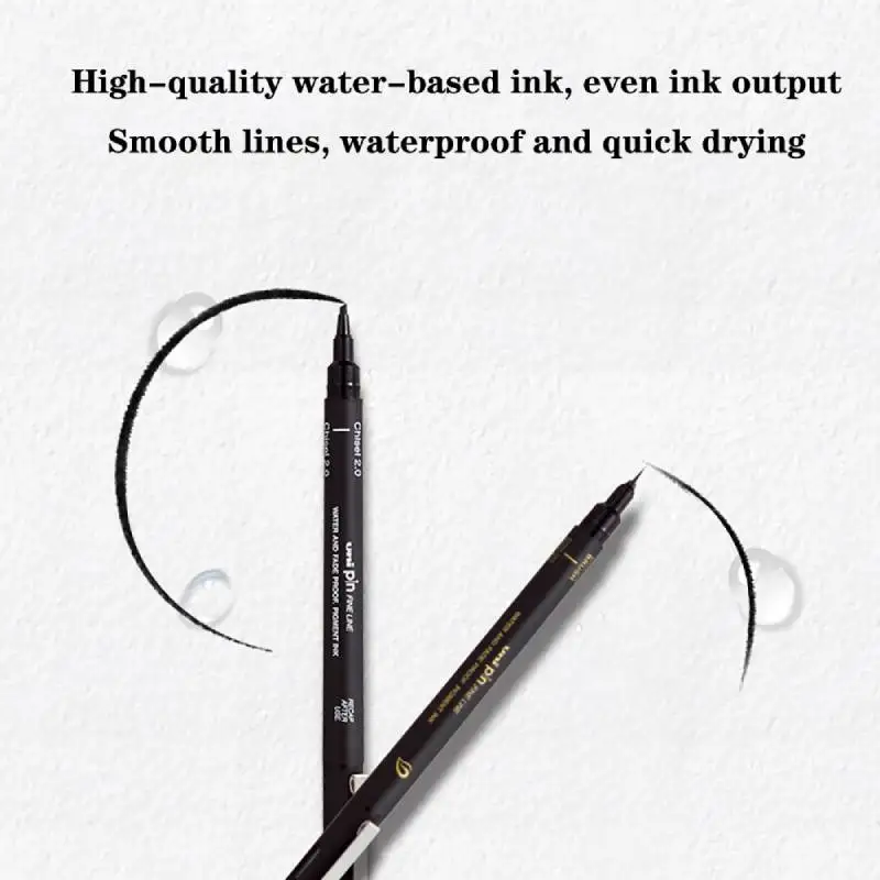 Uni Fineliner Drawing Pen for Sketch Anime Manga Hook, PIN-200 Water-base Waterproof Various Different Strokes Calibrated Marker