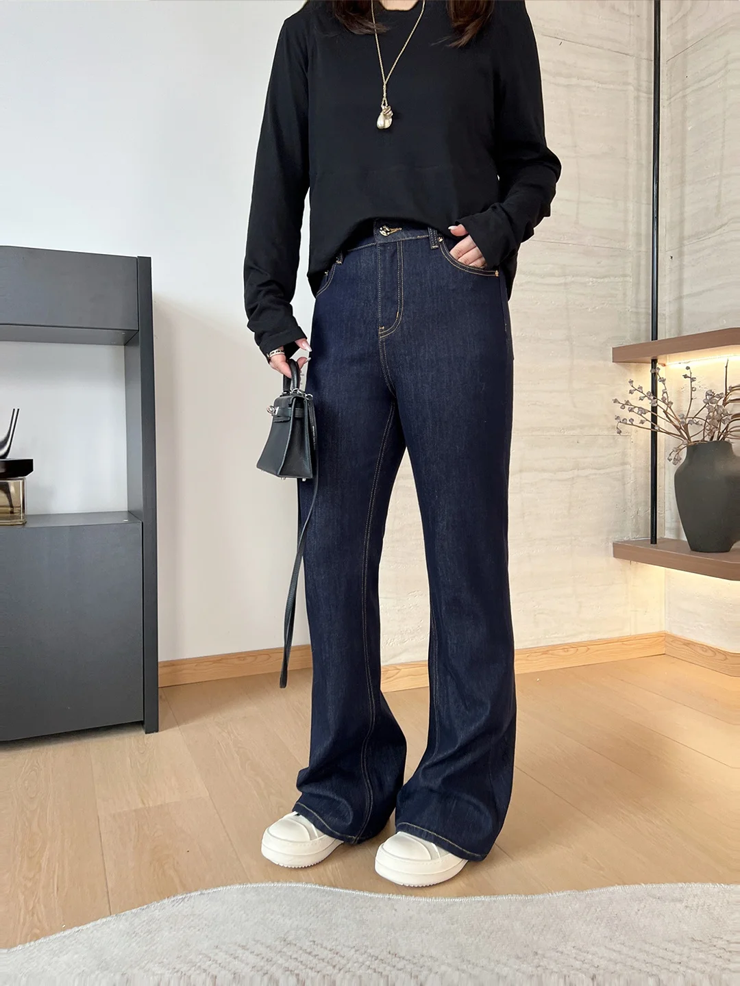 

Джинсы JoJo's Plus Size, расклешенные, женские, супермодельный крой, из смесового хлопка, комфортные, больших размеров, модель MK39