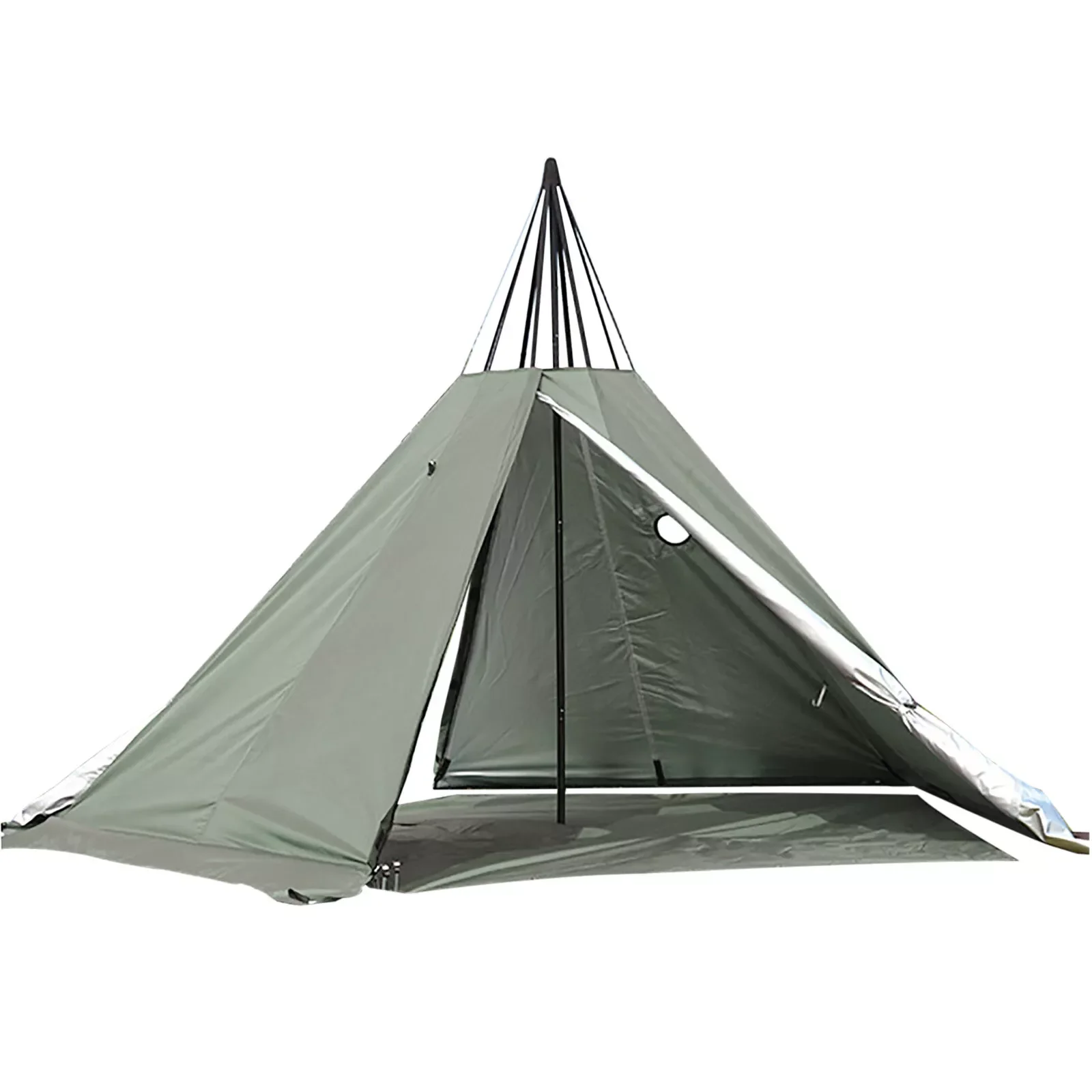 Tenda da campeggio all'aperto, tenda per tipi, tenda impermeabile per escursioni a 4 stagioni e 2 ante, tenda verde da esterno traspirante