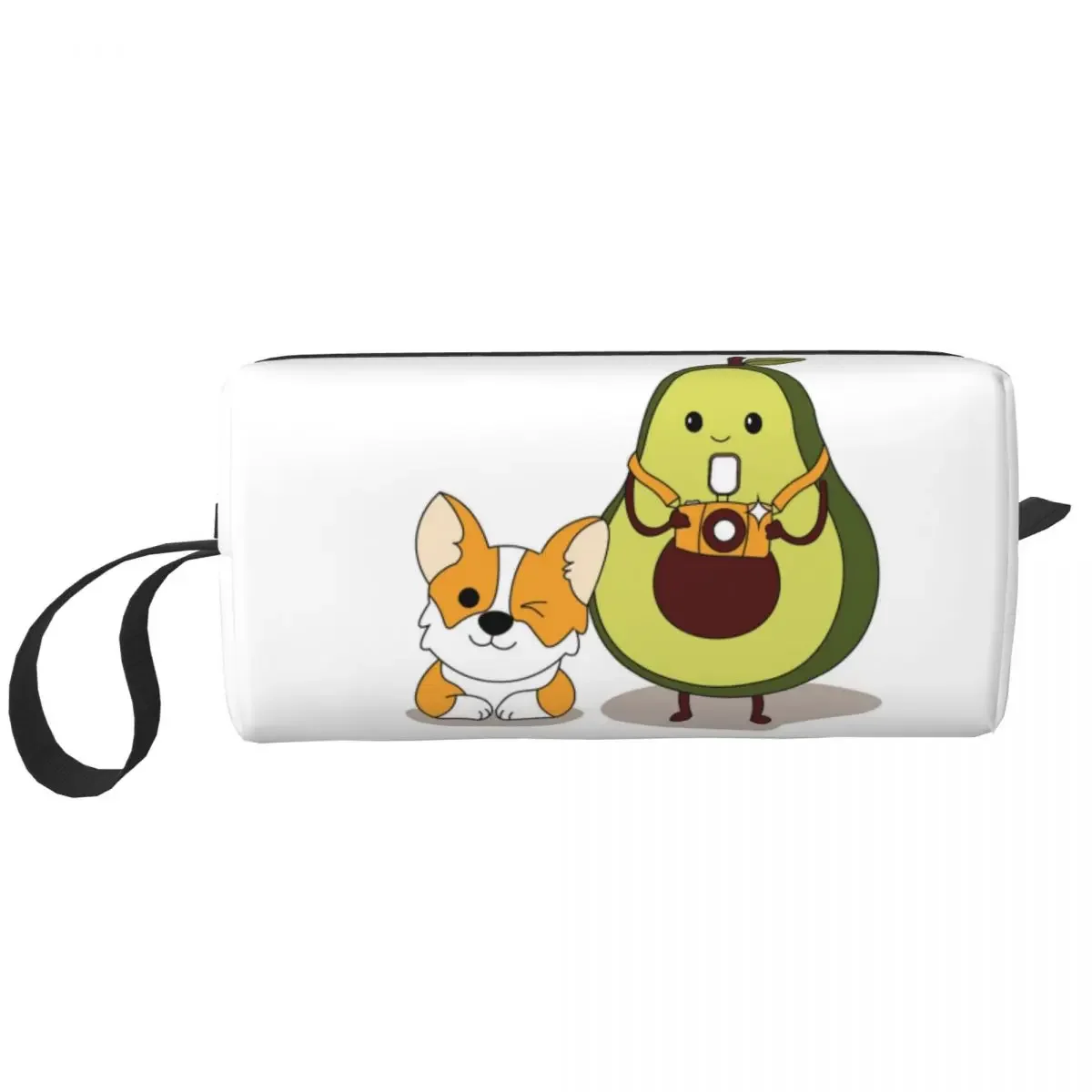 

Custom Avocados And Dogs Toiletry Bag Women Fruit Vegan Cosmetic Makeup Organizer Ladies Beauty Storage Bags Dopp Kit Case Box