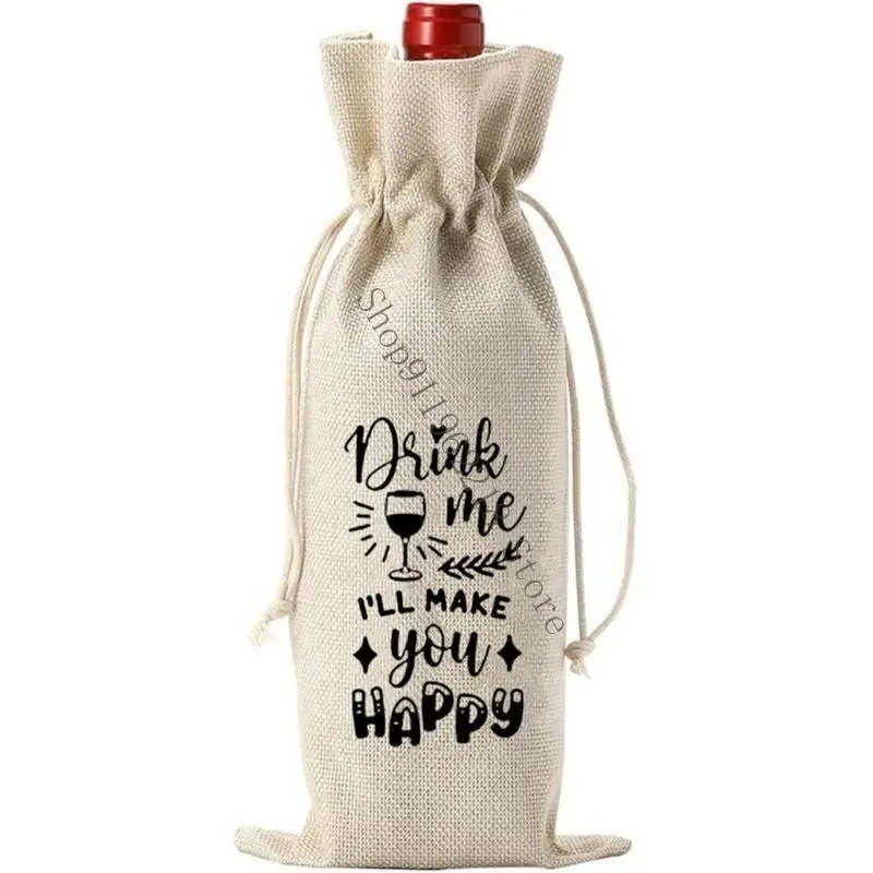 

Нежные льняные аксессуары для винных сумок, сумки для особого празднования Рождества 066F