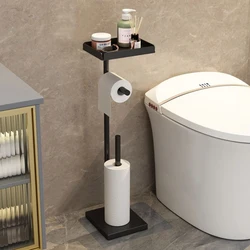 soporte papel higienico Soporte de papel higiénico de pie con rollo de almacenamiento, porta papel higienico para baño soporte de suelo, baño cepillado porta papel higienico para baño