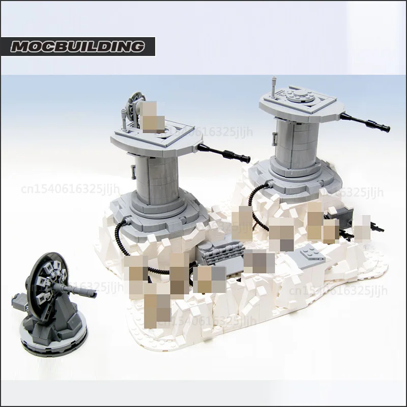 Movie Scene Attack Base Custom Model MOC Building Blocks Battle Turret Technology Bricks Tank Collection Toys Display Xmas Gift