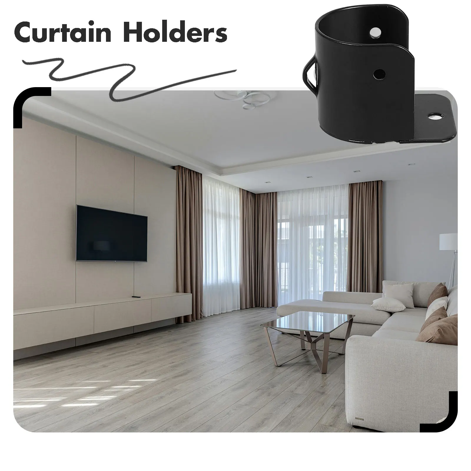 

4Pcs Stainless Steel Rod End Support Bracket Closet Pole Socket Towel Flange Rod Holder Easy Removal Home Use Closet Pole Holder